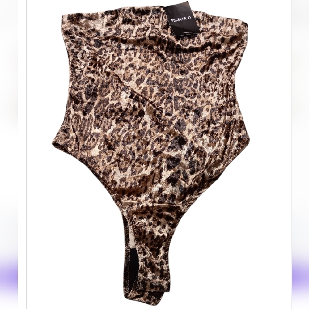 Forever 21 Animal Print Bodysuit Sz S New